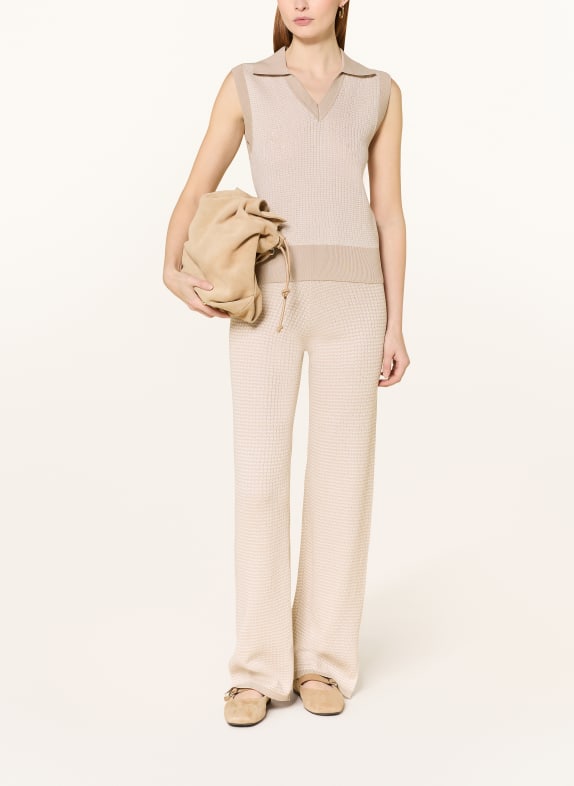 SELECTED gebreide broek BEIGE / ECRU