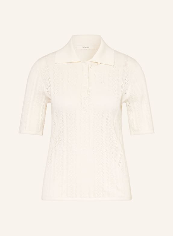 SELECTED Femme knitted polo shirt CREAM