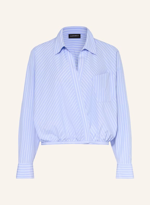 ELIAS RUMELIS SAYLOR wrap blouse LIGHT BLUE / WHITE