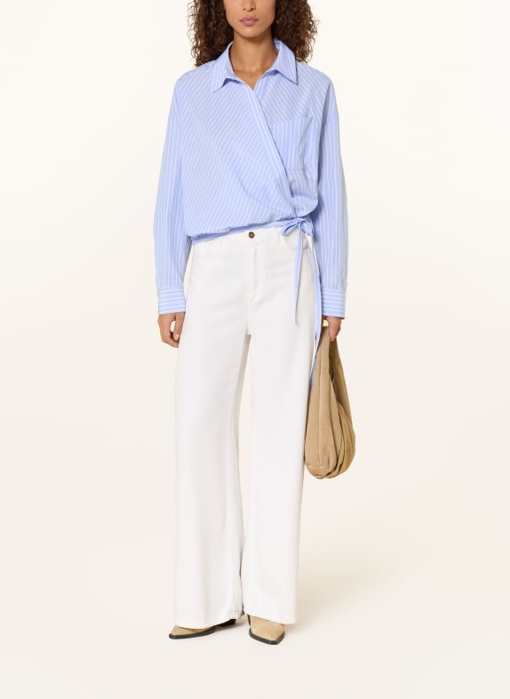 ELIAS RUMELIS Wikkelblouse SAYLOR LICHTBLAUW / WIT