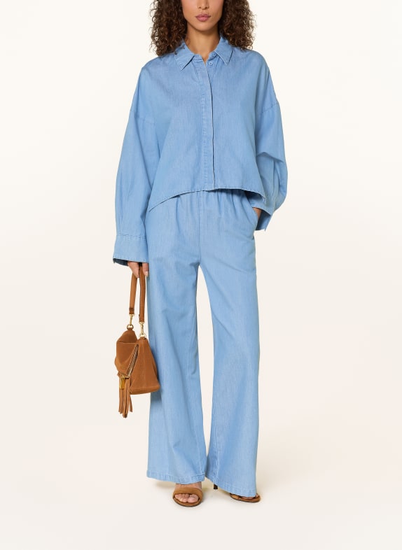 ELIAS RUMELIS Overhemdblouse FRANKALY in denimlook LICHTBLAUW