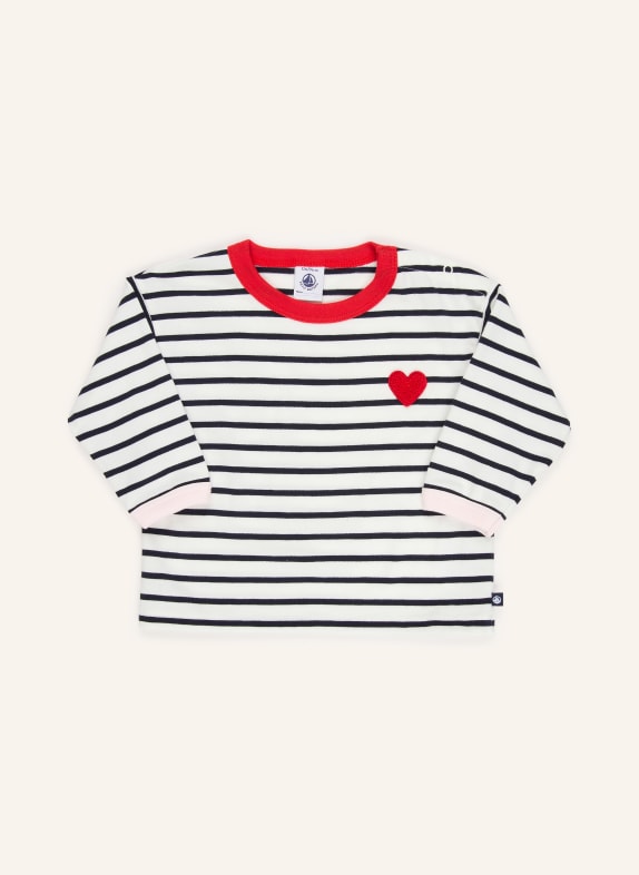 PETIT BATEAU Longsleeve WEISS / ROT / DUNKELBLAU