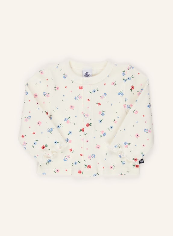 PETIT BATEAU Sweatjacke WEISS / ROSA / GRÜN