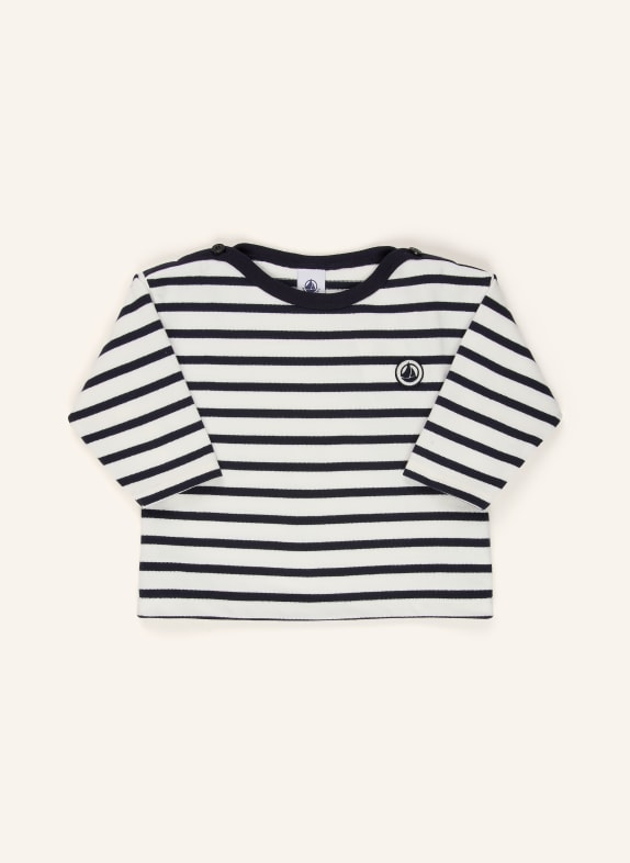 PETIT BATEAU Longsleeve WEISS / DUNKELBLAU