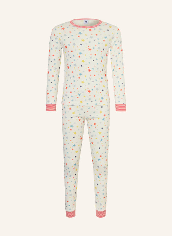 PETIT BATEAU Schlafanzug ECRU / ROT / GELB