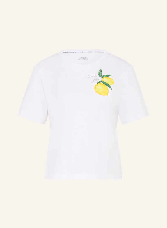MARC CAIN T-Shirt mit Pailletten 100 WHITE