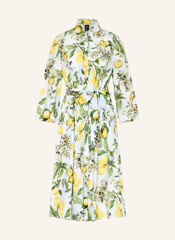 MARC CAIN Shirt dress with 3/4 sleeves 100 WHITE