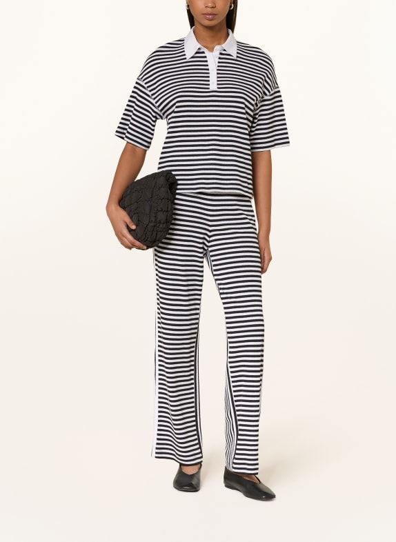 MARC CAIN Gebreid poloshirt 394 navy