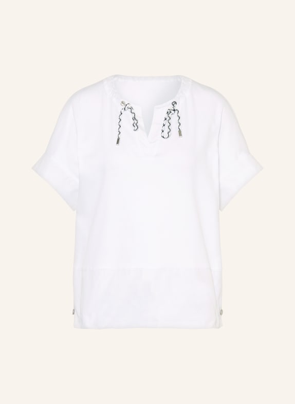 MARC CAIN T-shirt in a mix of materials 100 WHITE