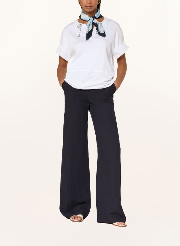 MARC CAIN T-shirt i blandet materiale 100 WHITE