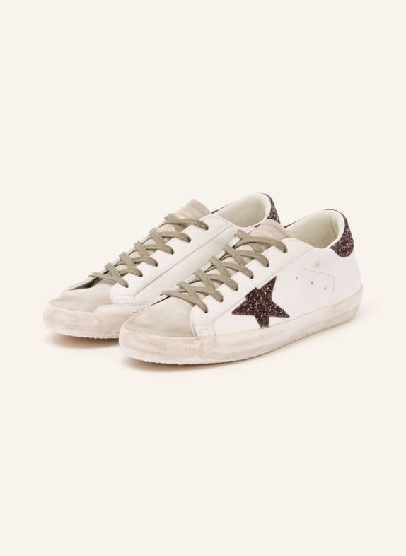 GOLDEN GOOSE Sneaker SUPER-STAR WEISS / HELLGRAU