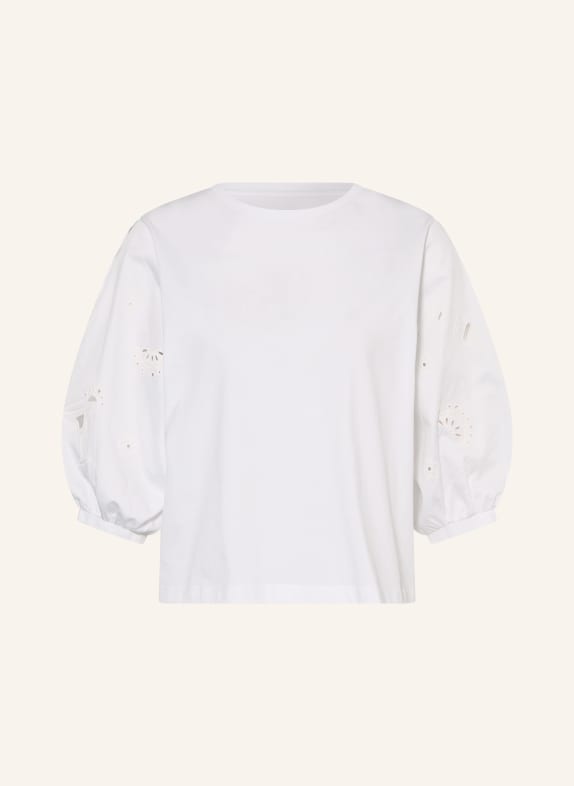 MARC CAIN T-shirt in a mix of materials 100 WHITE