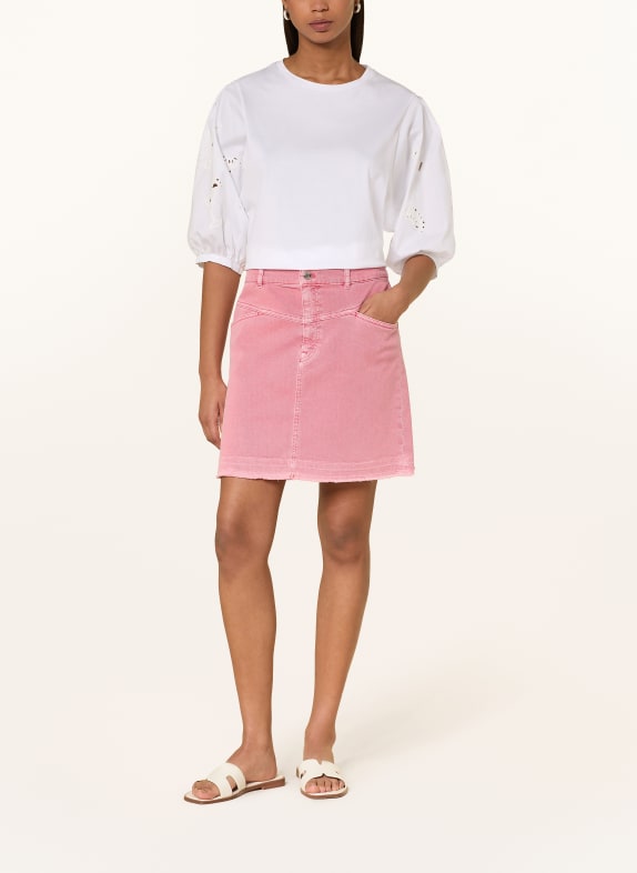 MARC CAIN T-shirt i blandet materiale 100 WHITE