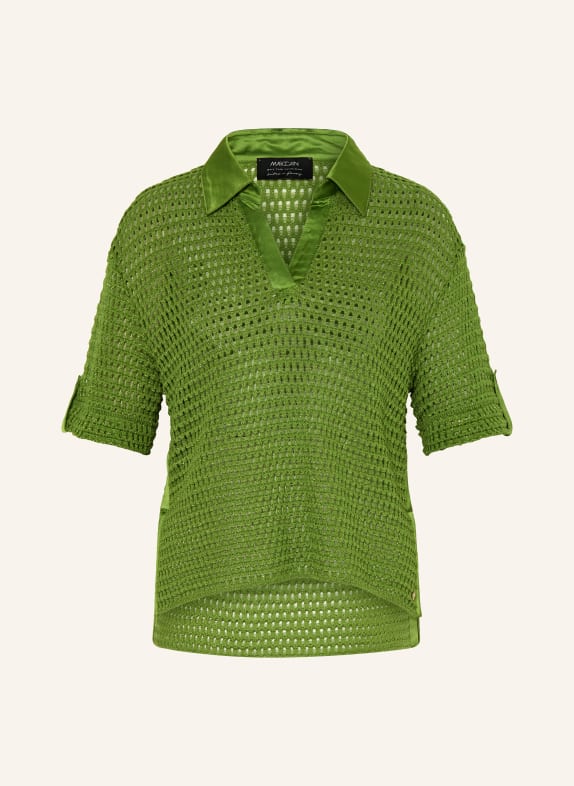 MARC CAIN Knitted shirt with glitter yarn 526 garden green