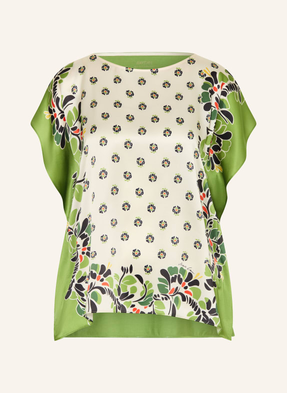 MARC CAIN Blouse shirt in a mix of materials 112 bright ecru