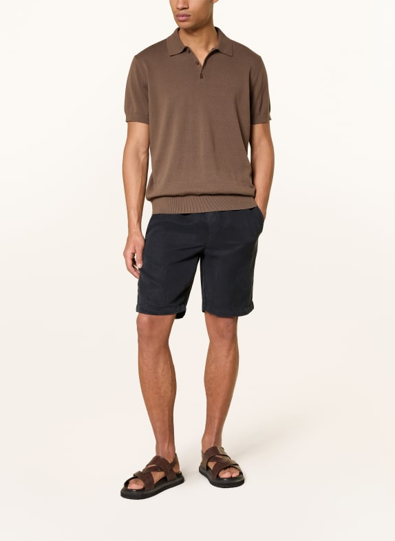 STRELLSON Shorts KAJI Relaxed Fit met linnen DONKERBLAUW
