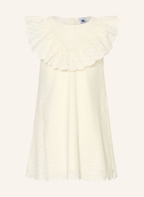 PETIT BATEAU Kleid mit Rüschen CREME