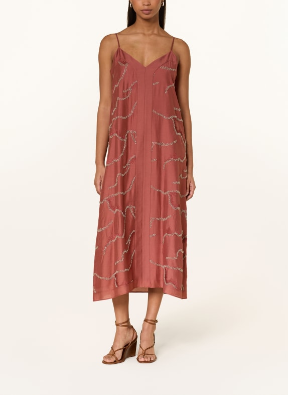 MARC CAIN Kleid mit Schmuckperlen 488 etruscan red