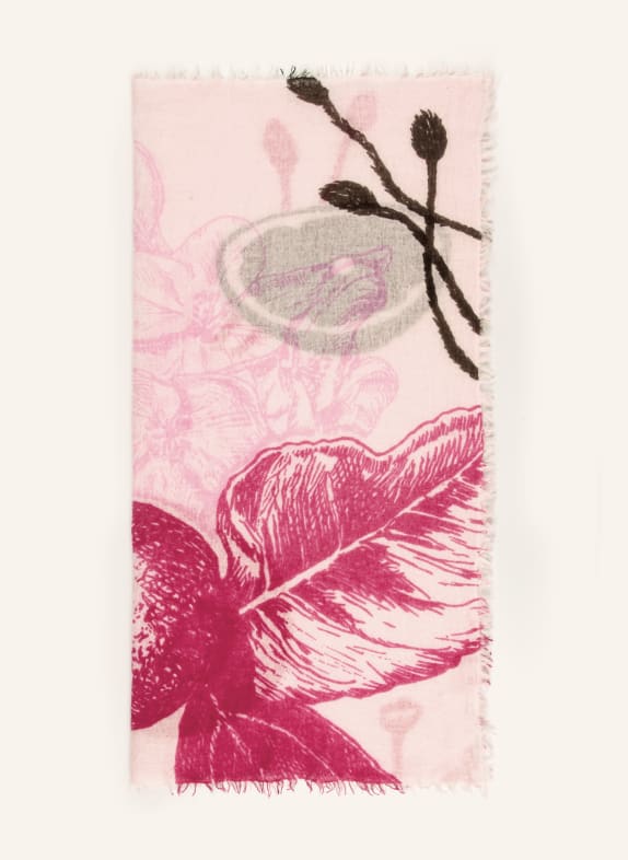 Mouleta Szal z kaszmiru RÓŻOWY / BRĄZOWY / MOCNORÓŻOWY