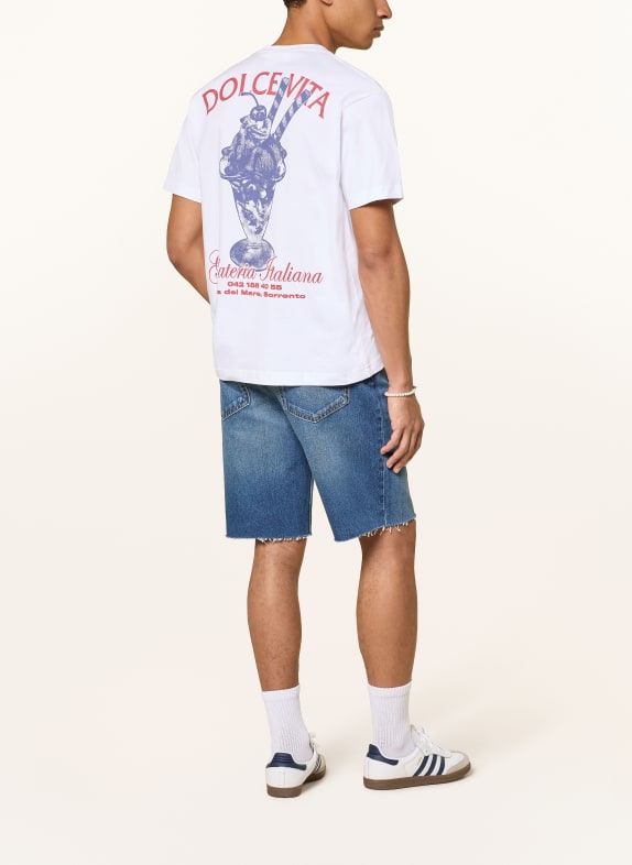 On Vacation T-shirt WIT / DONKERROOD