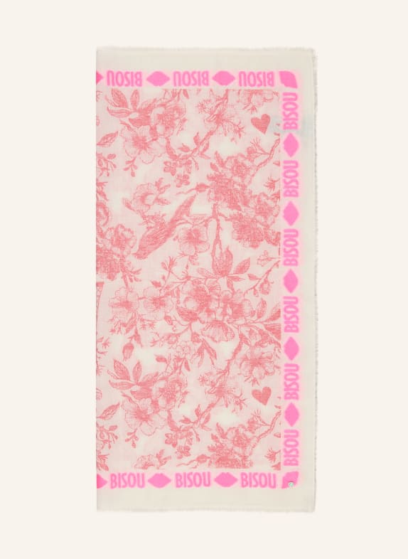 CODELLO jacquard scarf CREAM / PINK / DARK RED
