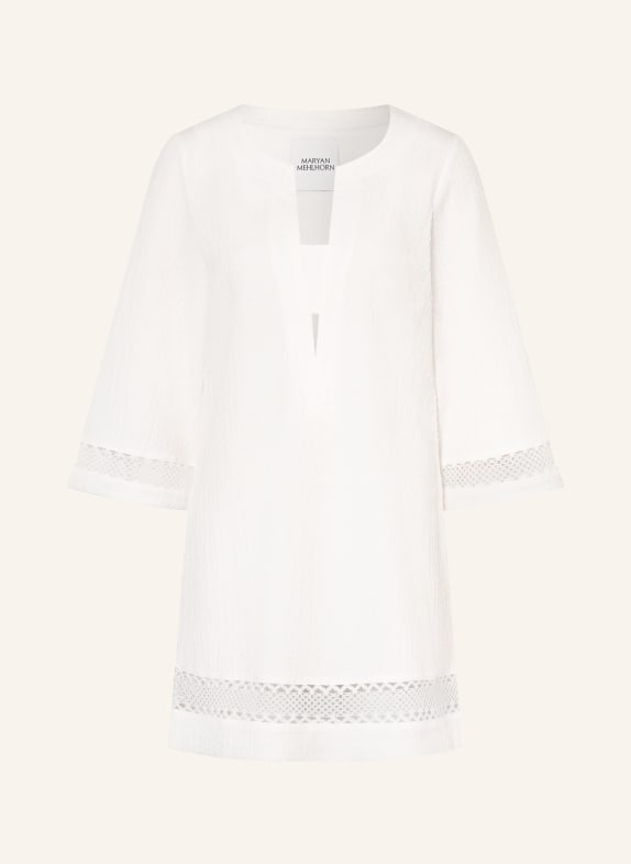 MARYAN MEHLHORN Plážové šaty s 3/4 rukávem BÍLÁ