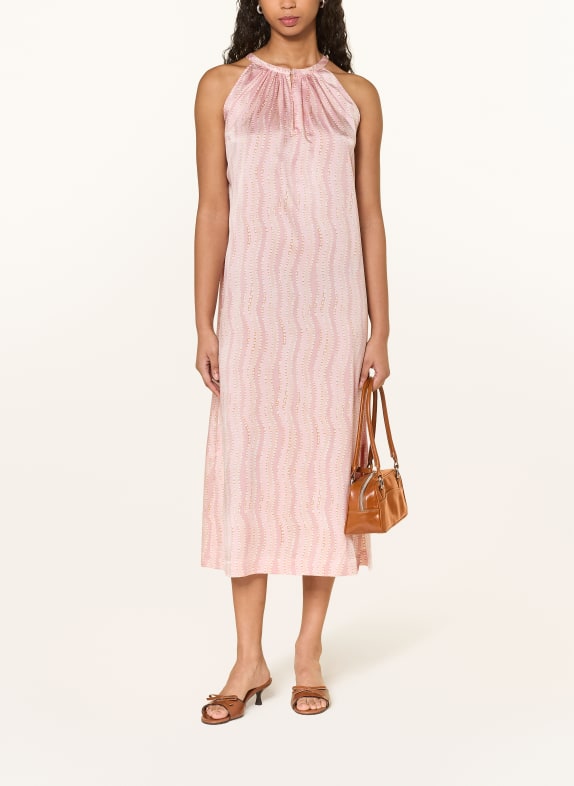 HEMISPHERE hedvábné šaty RŮŽOVÁ / KRÉMOVÁ