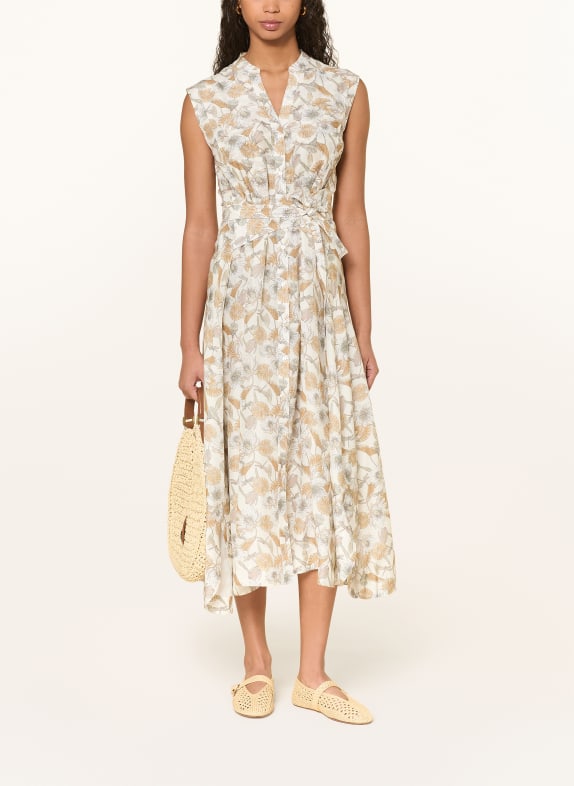 HEMISPHERE Kleid LUBIS mit Seide CREME / COGNAC / KHAKI