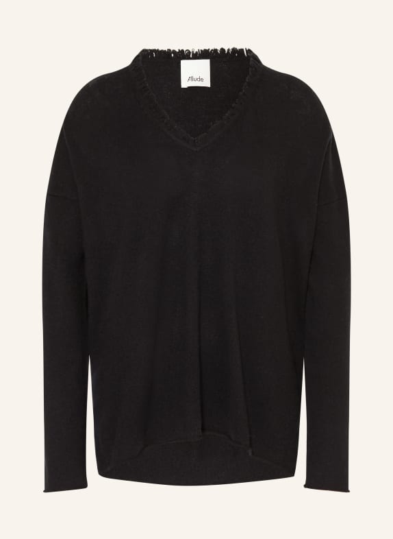 ALLUDE Svetr s kašmírem ČERNÁ