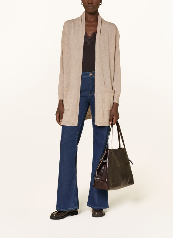 ALLUDE Gebreide hoes met kasjmier BEIGE