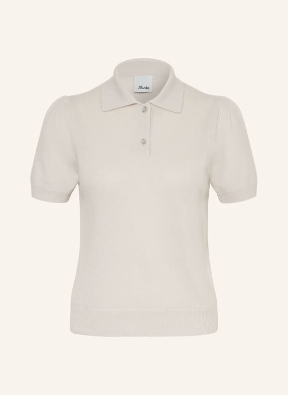 ALLUDE Pletené tričko z kašmíru SVĚTLE ŠEDÁ