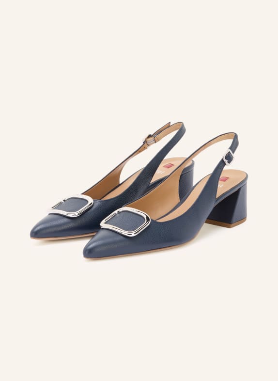 Högl Czółenka typu slingback GRANATOWY / SREBRNY