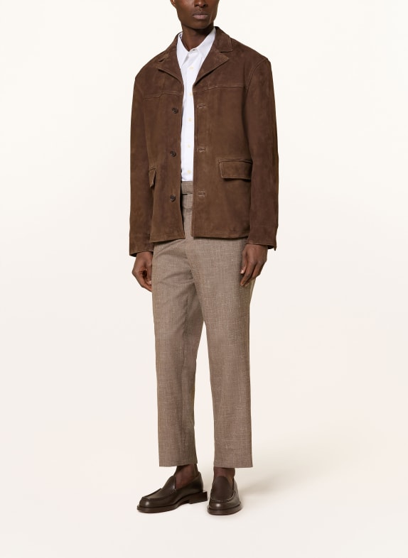 Officine Générale Leren overjas ERICKSON BRUIN