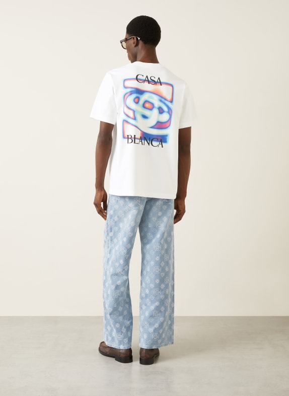 Casablanca T-shirt HEAT MAP WIT / LICHTROOD / BLAUW