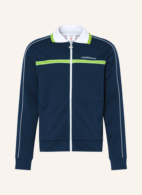 Casablanca Track Jacket aus Piqué DUNKELBLAU / NEONGRÜN / WEISS