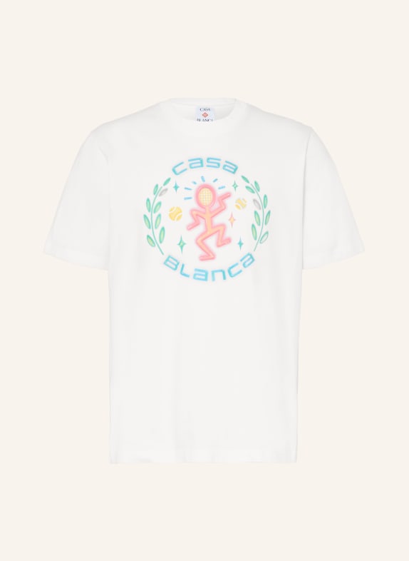 Casablanca DANCE JOY T-shirt WHITE / PINK / TURQUOISE