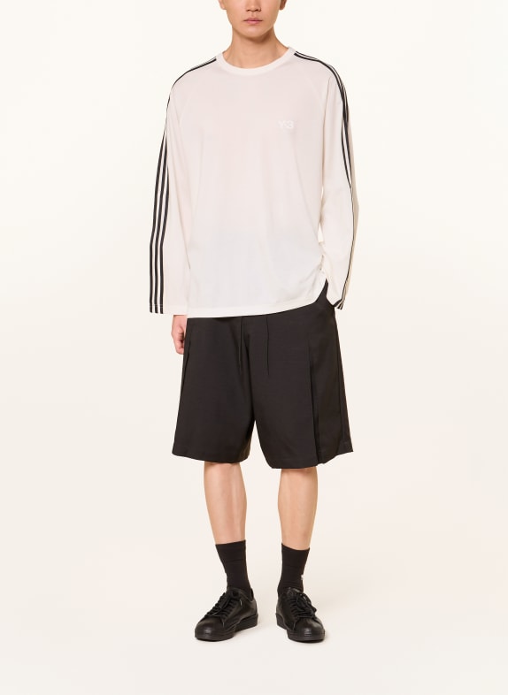 Y-3 Langærmet bluse med galonstriber CREME