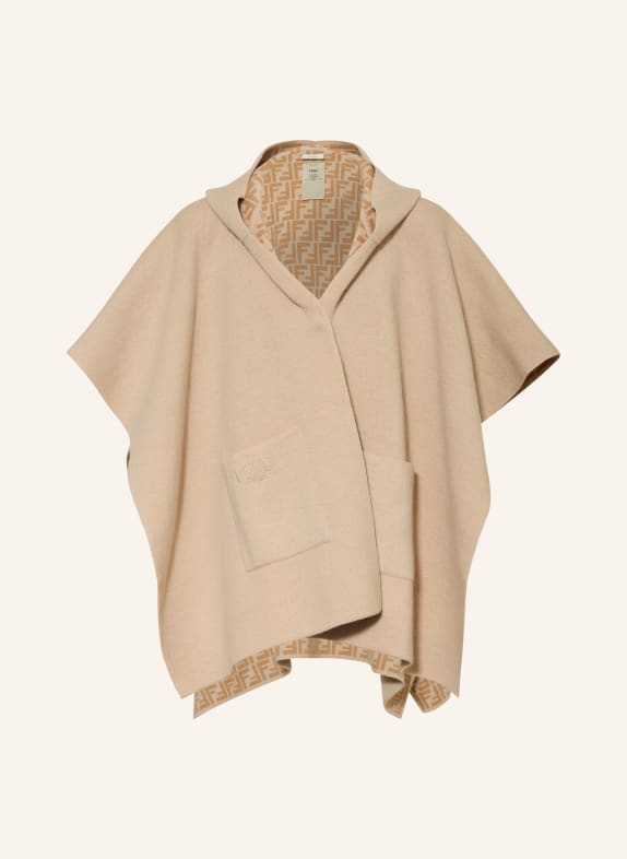 FENDI Cape CAMEL / HELLBRAUN