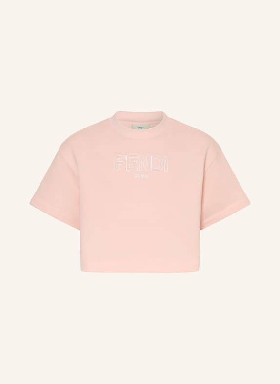 FENDI koszulka JASNORÓŻOWY / BIAŁY