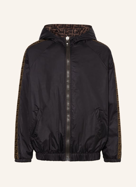 FENDI Jacke zum Wenden SCHWARZ / BRAUN