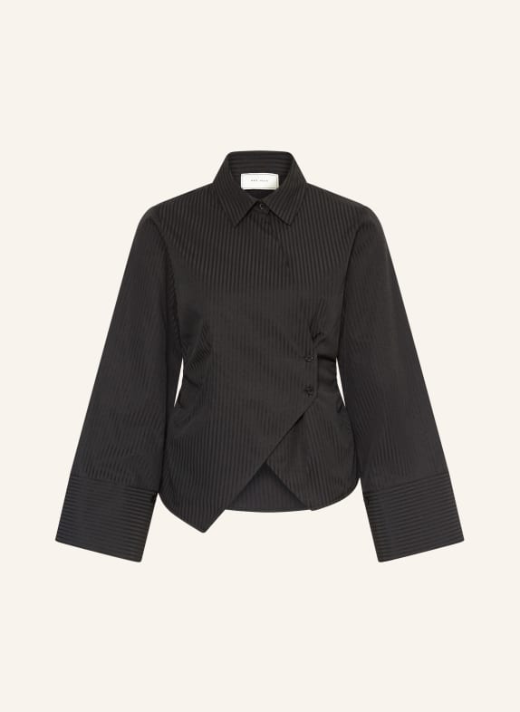 NEO NOIR Hemdbluse FENLI in Wickeloptik SCHWARZ
