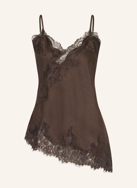 NEO NOIR Top VIOLE mit Spitze DUNKELBRAUN