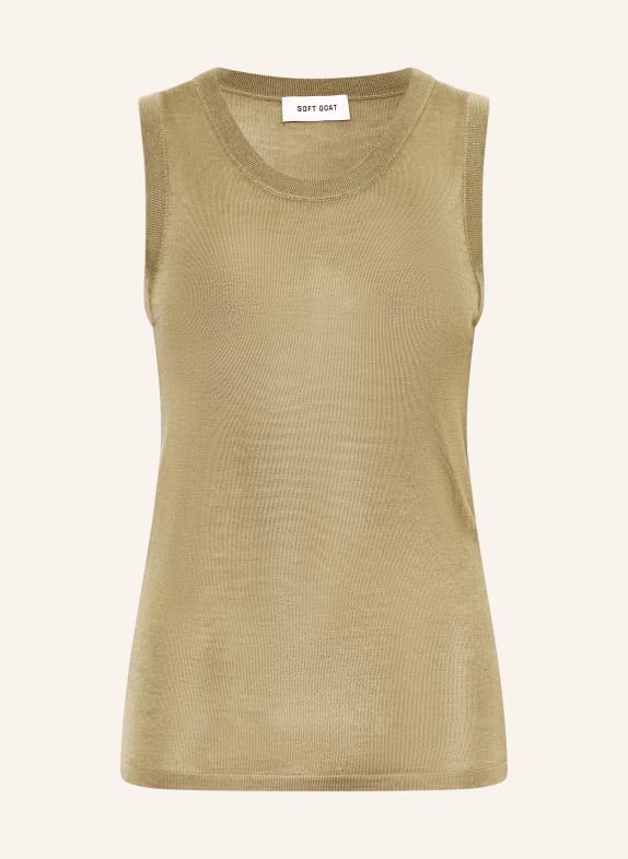 SOFT GOAT Stricktop aus Seide mit Cashmere OLIV