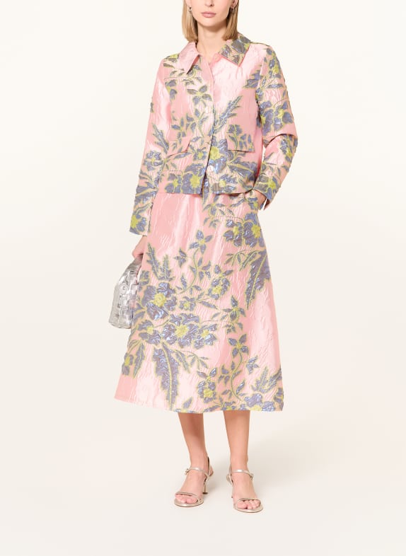 MILANO ITALY Jacquard rok ROZE / LICHTGROEN / BLAUW