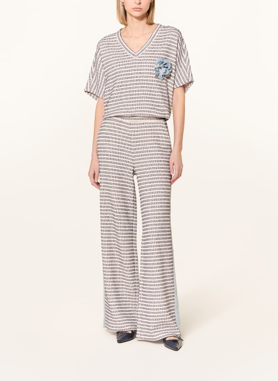 MILANO ITALY marlene pants DARK BLUE / ECRU / CREAM