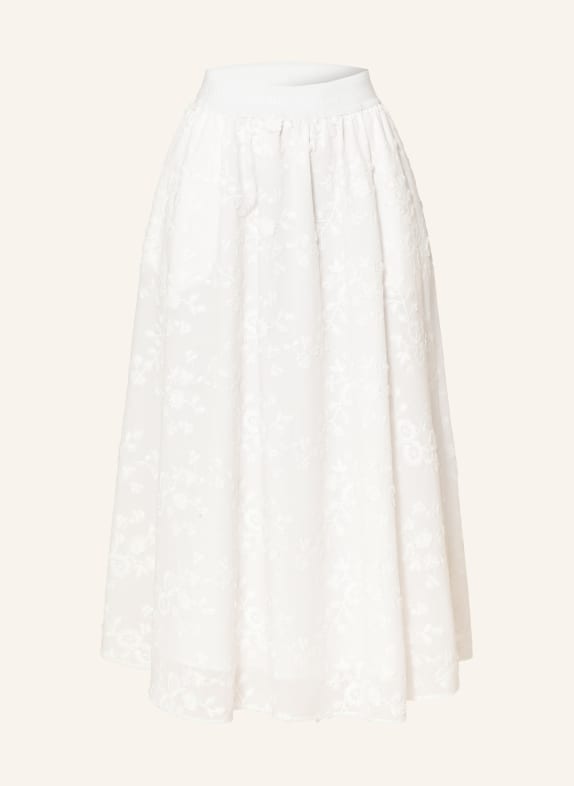 MILANO ITALY Sukně s výšivkami BÍLÁ