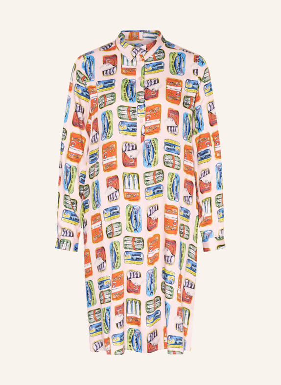 MILANO ITALY Košilové šaty SVĚTLE RŮŽOVÁ / ČERVENÁ / ZELENÁ