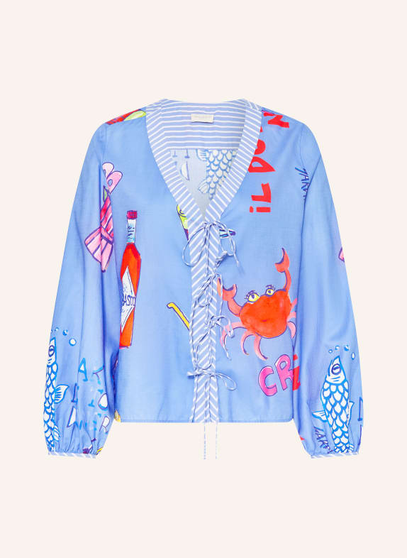 MILANO ITALY Bluse HELLBLAU / PINK / ROT