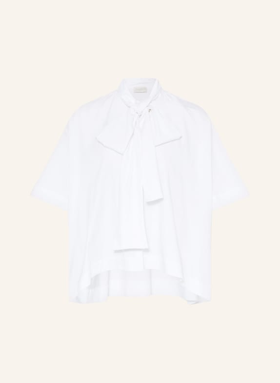MILANO ITALY Oversized blůza s odnímatelnou mašlí BÍLÁ