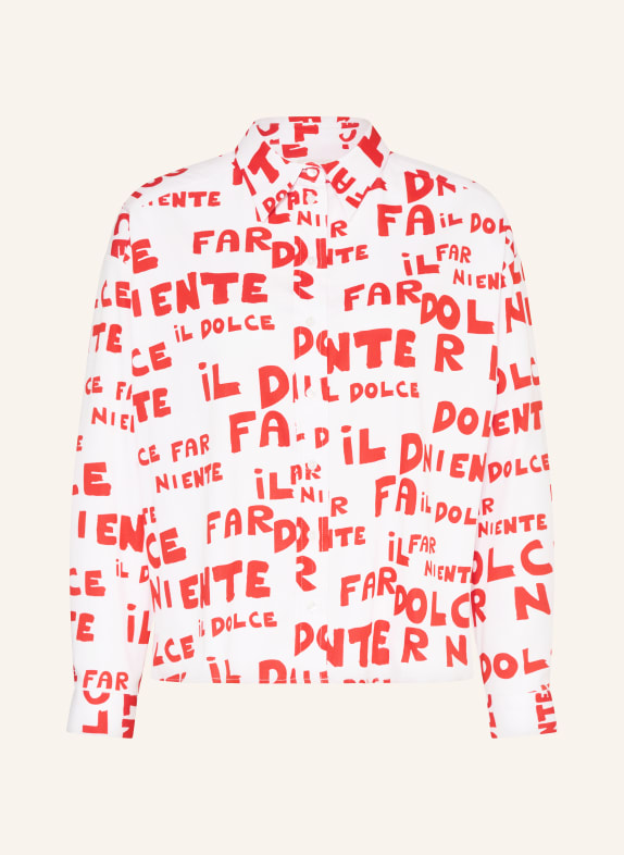 MILANO ITALY Oversized košile BÍLÁ / ČERVENÁ